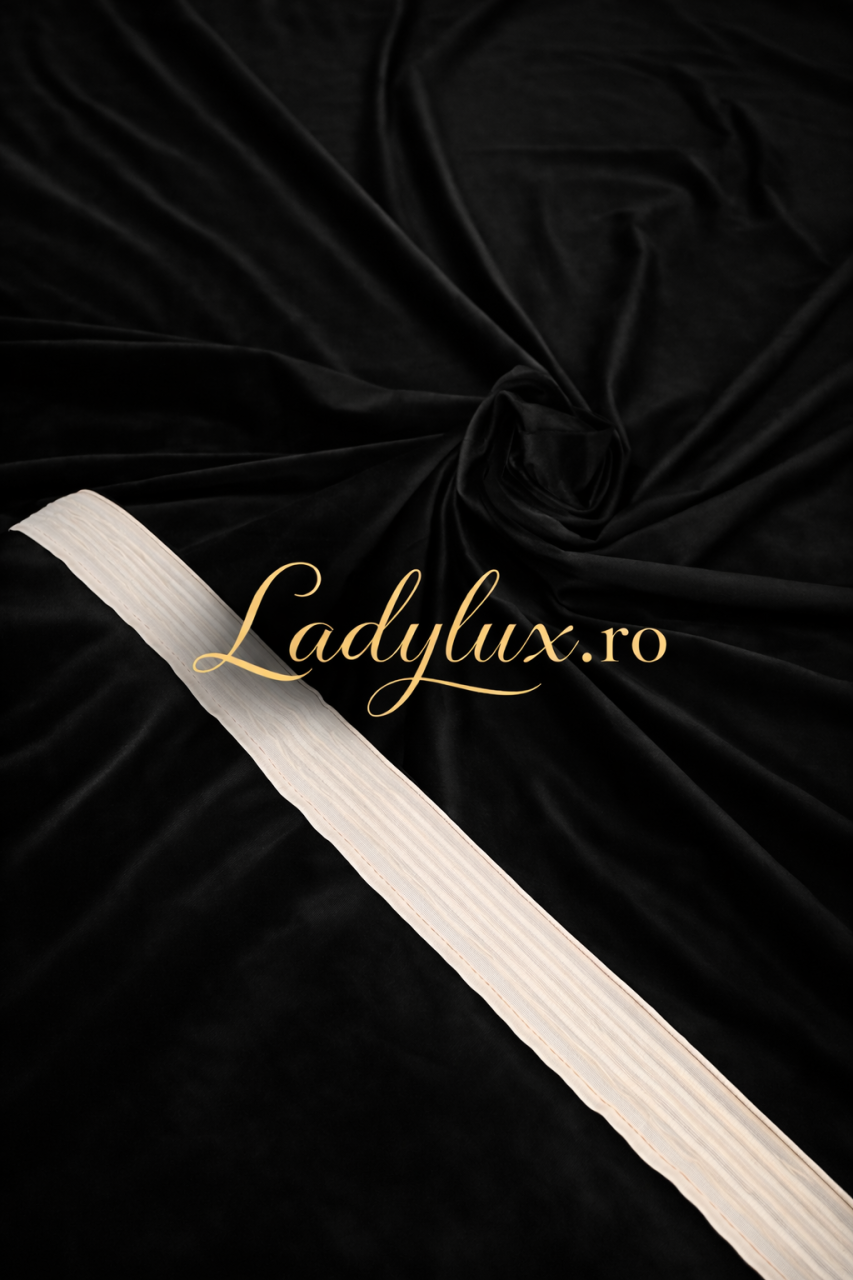 Set Draperii Catifea Simpla Neagra  Cu Tiv si Rejansa 3M-2.7H [2]