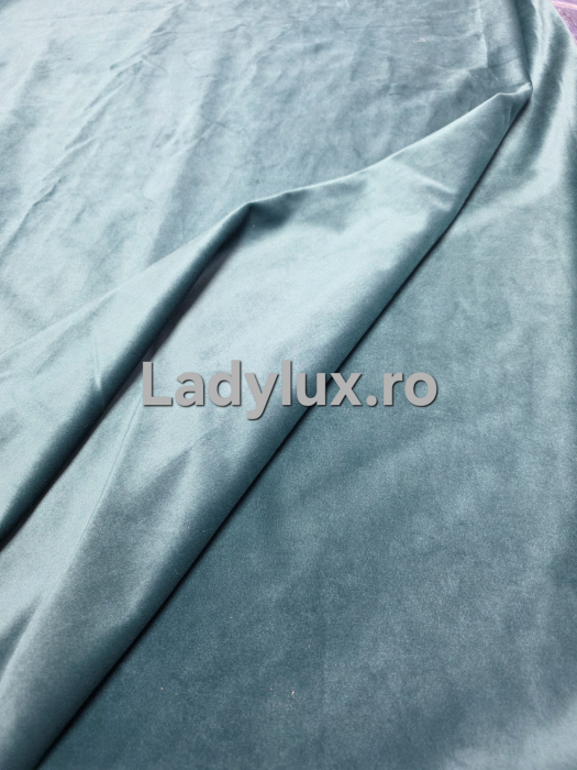 Set Draperii Catifea Simpla Turcoaz  -3M x 2.5h Cu Tiv și Rejansă [2]