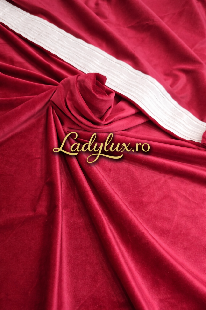Set Draperii Catifea Simpla Bordo  Cu Tiv si Rejansa 3M-2,7h [2]