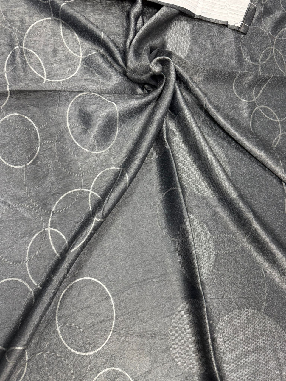 Set Draperii Gri Gata Cusute cu Tiv si Rejansă, 3M x2.7h - Model Cercuri Blackout [2]