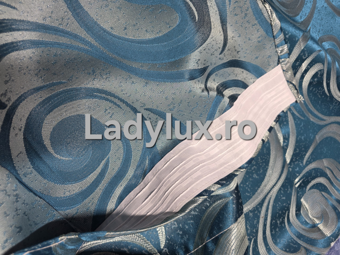 Set Draperii Gata Cusute cu Tiv si Rejansă, 3M –  Model Vartej Turcoaz [2]