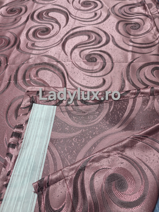Set Draperii Gata Cusute cu Tiv si Rejansă, 3M –  Model Vartej Roz [3]