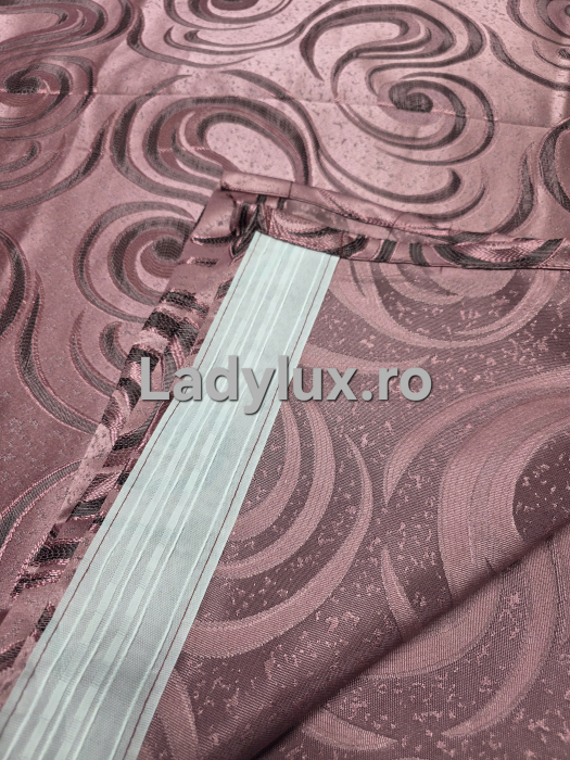 Set Draperii Gata Cusute cu Tiv si Rejansă, 3M –  Model Vartej Roz [2]