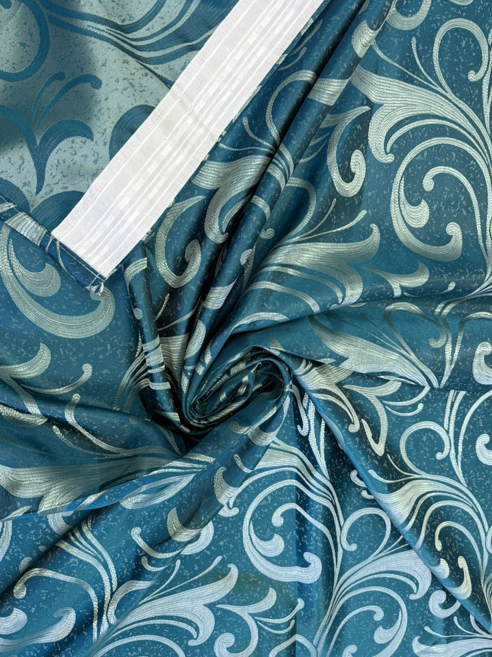 Set Draperii Turcoaz Gata Cusute cu Tiv si Rejansă, 3M x 2.7 h Model Flondo [2]