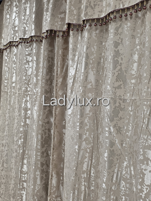 Set Draperii Jacquard cu Ciucuri Decorativi 3M x 2.8H– Eleganță și Strălucire pentru Orice Interior - Auriu [4]