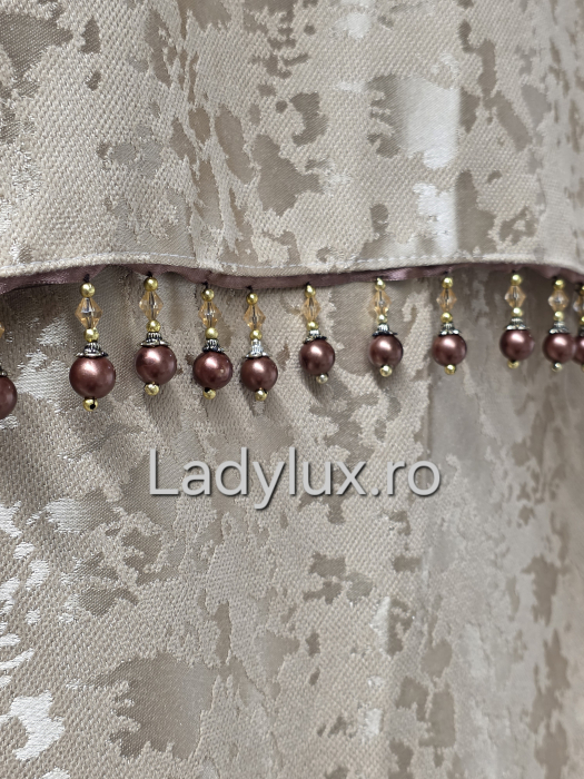 Set Draperii Jacquard cu Ciucuri Decorativi 3M x 2.8H– Eleganță și Strălucire pentru Orice Interior - Auriu [3]