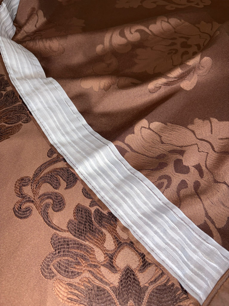 Set Draperii Model Floral Maro-Brawn Cu Tiv si Rejansa 3M-2.7h [3]