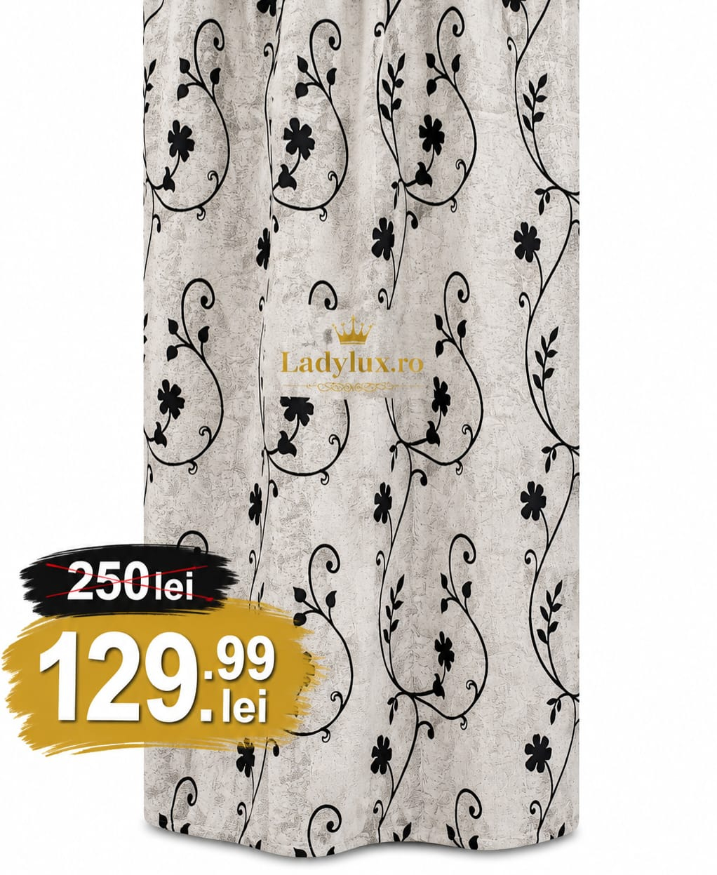 Set Draperii Model Florina Gri+Negru Cu Tiv si Rejansa 3M-2.6 [2]
