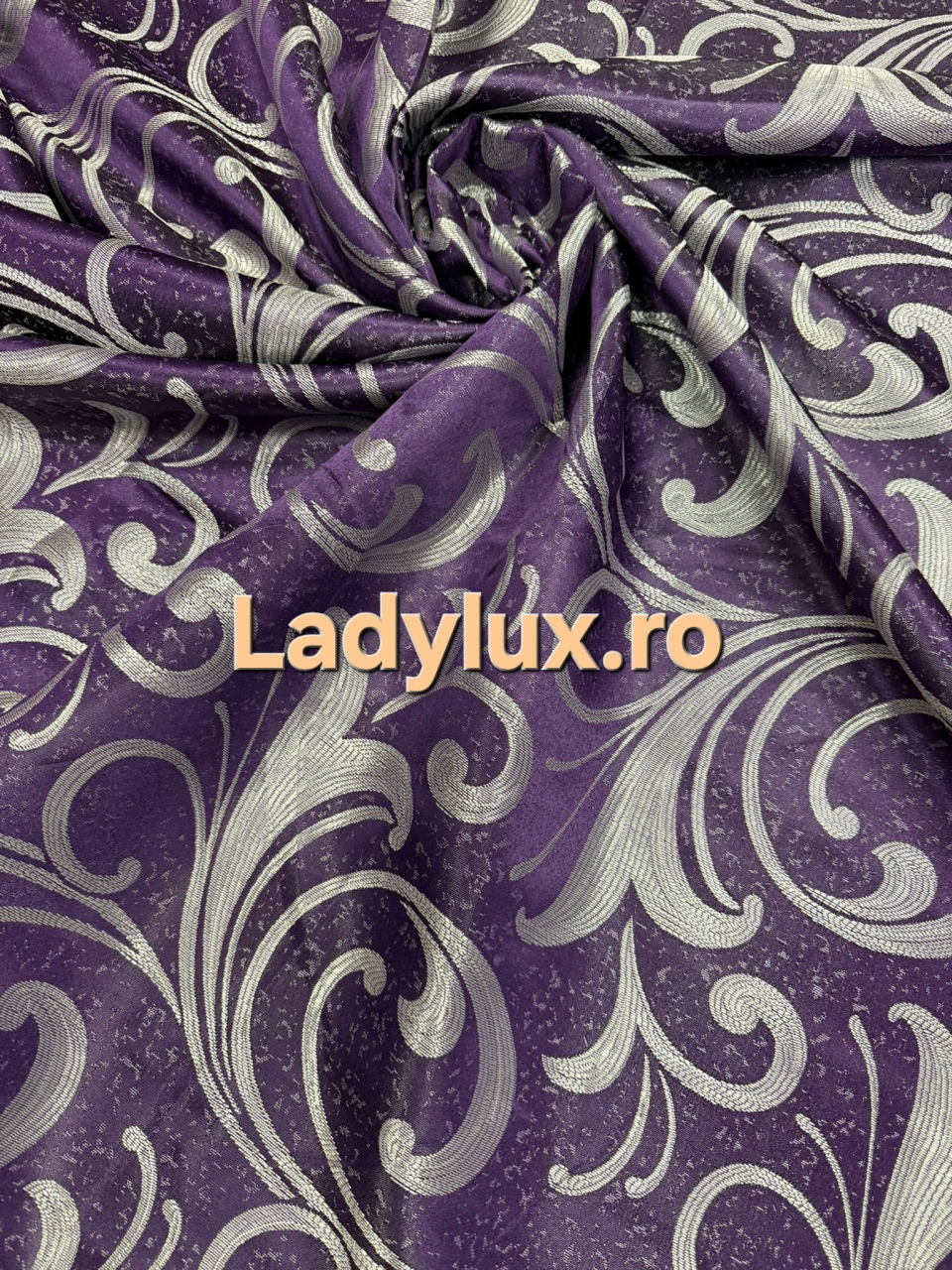 Set Draperii Mov  Gata Cusute cu Tiv si Rejansă, 3M x 2.5 h Model Frunza [2]