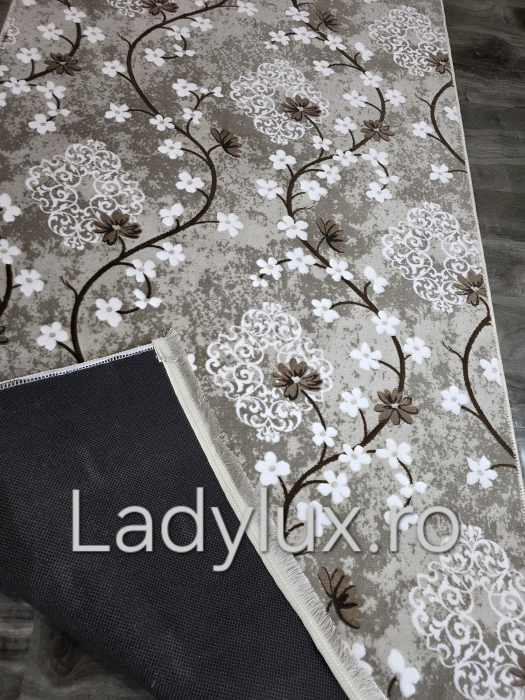 Traversa antiderapanta 1x3 M, model abstract Bej Floral C1428 [3]