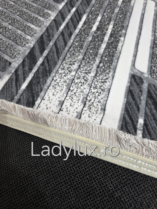 Traversa antiderapanta 1x5 M, model Parchet Gri [3]