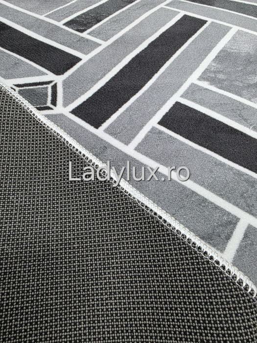 Traversa antiderapanta 1x3 M, Model Parchet CTR gri [3]