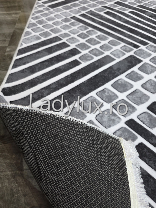 Traversa antiderapanta 1x5 M, Model Parchet 3, Gri [3]