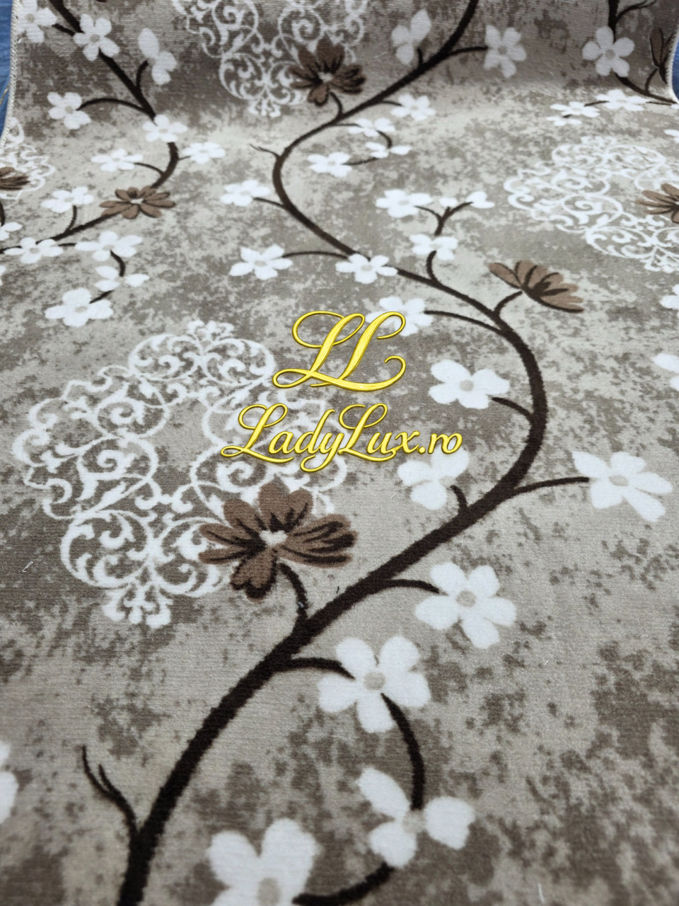 Traversă la metru liniar, Model Flori Bej Latime 60 cm [4]