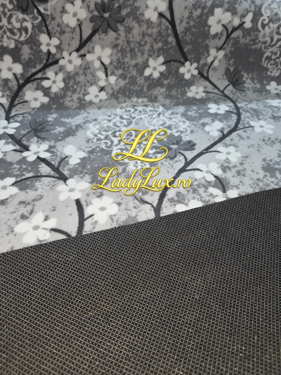 Traversă la metru liniar, Model Flori Gri Latime 100cm [2]