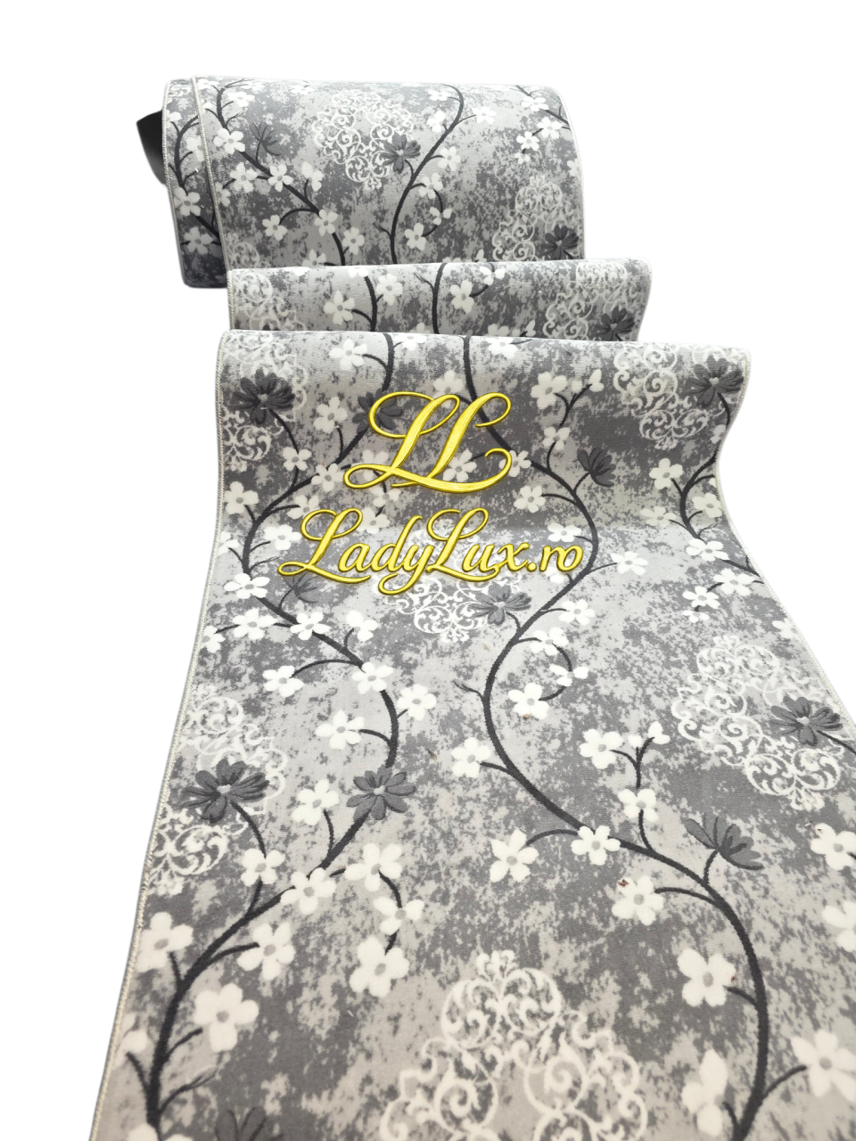 Traversă la metru liniar, Model Flori Gri Latime 120cm [3]