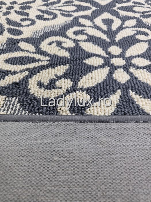 Traversă la metru liniar, Model Floare Gri+Crem  – Cauciucată și Antiderapantă 100 cm latime C1730 [4]