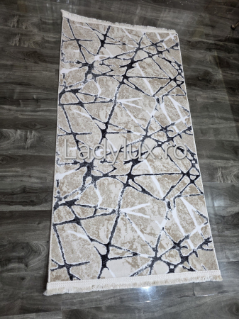 Home&Deco - Traversa antiderapanta 1x3 M, model abstract Bej+Negru