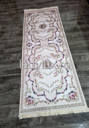 Traverse antiderapante - Traversă Subțire 75x200 cm – Model Floral Clasic, cu Spate Antiderapant