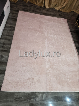 Covor plușat 160x220 cm cu spate antiderapant – Roz [1]