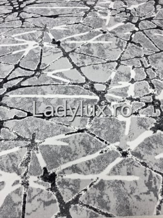 Covor 2x2.80 m lucrat pe antiderapant eleganță în nuanțe de Gri- model Sarpe [2]