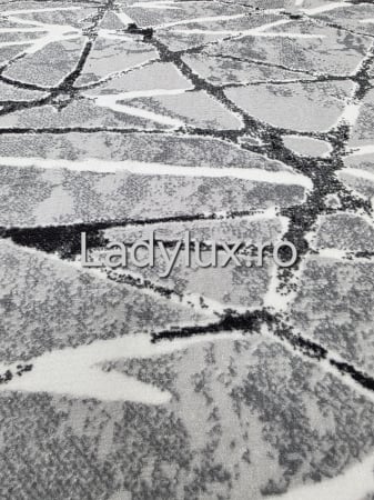 Covor 2x2.80 m lucrat pe antiderapant eleganță în nuanțe de Gri- model Sarpe [1]