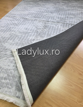 Covor 2x2.80 m lucrat pe antiderapant eleganț, gofrat în nuanțe de Gri  C1353 [4]