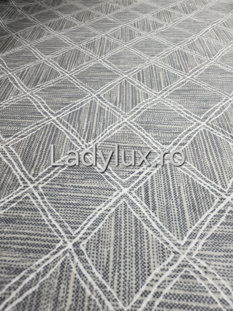 Covor 2x2.80 m lucrat pe antiderapant eleganță în nuanțe de gri si alb- C1432 [2]