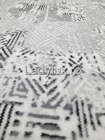 Covor 2x2.75 m lucrat pe antiderapant eleganță în nuanțe de gri si alb- C1433 [2]