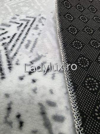 Covor 2x2.75 m lucrat pe antiderapant eleganță în nuanțe de gri si alb- C1433 [5]