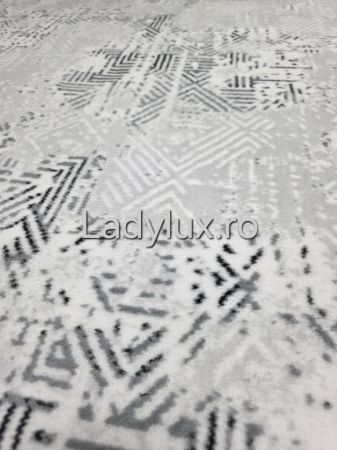 Covor 2x2.75 m lucrat pe antiderapant eleganță în nuanțe de gri si alb- C1433 [3]