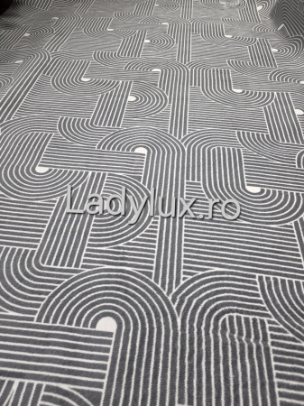 Covor 200 x 280 - Covor 2x2.80 m lucrat pe antiderapant eleganță în nuanțe de gri - C1431