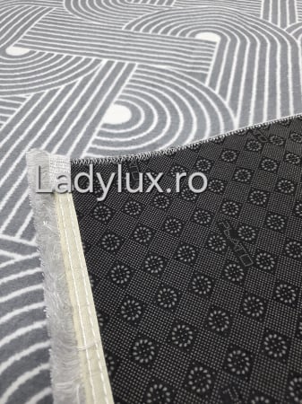 Covor 2x2.80 m lucrat pe antiderapant eleganță în nuanțe de gri - C1431 [2]