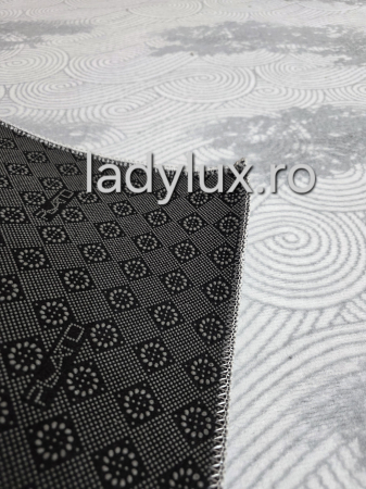 Covor 2x2.80 m lucrat pe antiderapant eleganță în nuanțe de gri C1477 [3]