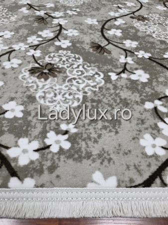 Covor 2x2.80 m lucrat pe antiderapant eleganță în nuanțe de Maro- model Floral [1]