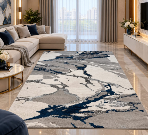 Covoare pufoase/plusate - Covor Abstract  Model Cameleon 200× 280 cm Blue 157