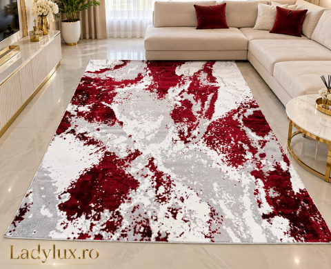 Covoare pufoase/plusate - Covor Abstract  Model Cameleon 200× 280 cm Burgundy