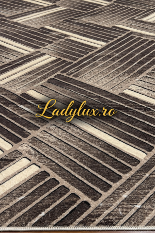 Covor 200 x 275 - Covor Lucrat pe Antiderapant Model SZG Parchet Maro 200x270 cm