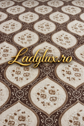 Covor 200 x 275 - Covor Lucrat pe Antiderapant Model SZG Buchet Maro 200x270 cm