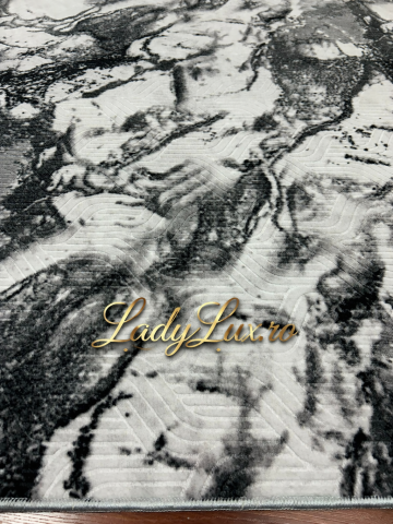 Covor 200 x 275 - Covor Lucrat pe Antiderapant Model SZG Marmorat Gri 200x270 cm