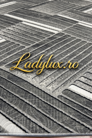 Covor 200 x 275 - Covor Lucrat pe Antiderapant Model SZG Parchet Gri 200x270 cm