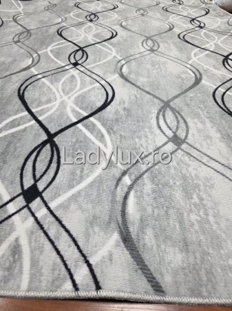 Covor 200x270 - Covor Modern 200x270 cm în Nuanțe de Gri –  Antiderapant și Ușor de Întreținut