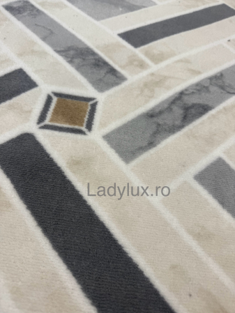 Covor Modern 200x270 cm în Nuanțe de Alb, gri si bej–  Antiderapant și Ușor de Întreținut [1]