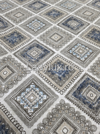 Covor 200x290 - Covor Modern 200x290 cm în Nuanțe de Maro Turk –  Antiderapant și Ușor de Întreținut