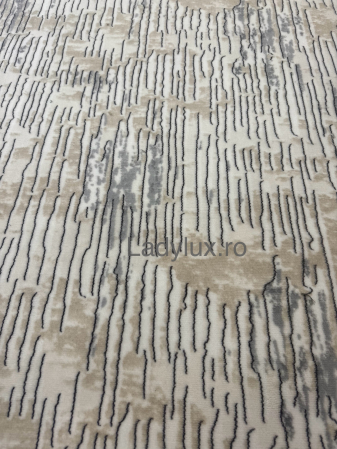 Covor 200 x 200 - Covor Modern 200x200 cm în Nuanțe de Maro – Design Valuri, Antiderapant și Ușor de Întreținut