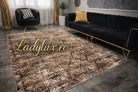 Covor 200 x 275 - Covor Modern Abstract Maro - 200 × 275 cm Model Marmorat