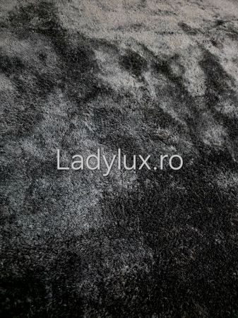 Covor plușat 160x220 cm cu spate antiderapant – Negru [2]
