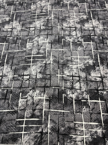 Covor 200 x 275 - Covor 2x2.70 m lucrat pe antiderapant eleganță în nuanțe de Gri- model Graphite