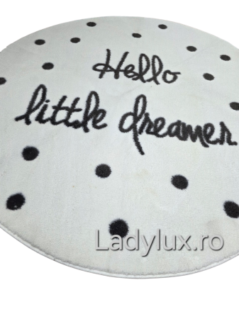 Covor Rotund 130 cm, Plusat, Cauciucat si Antiderapant- Hello [1]