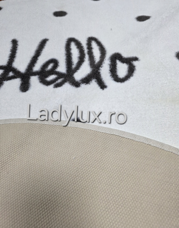 Covor Rotund 130 cm, Plusat, Cauciucat si Antiderapant- Hello [2]